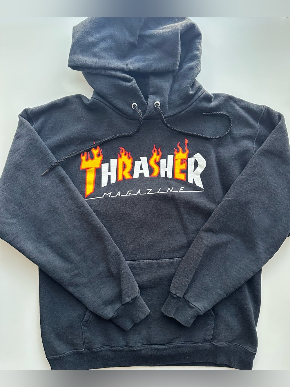 Thrasher Black Flame Logo Hoodie - Men's Pullover